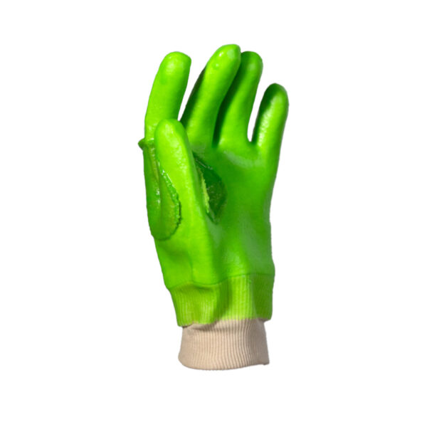 HEAVY WEIGHT RE-ENFORCED THUMB & FOREFINGER PVC GLOVE KNIT WRIST | Goldmine Glove Manufacturers